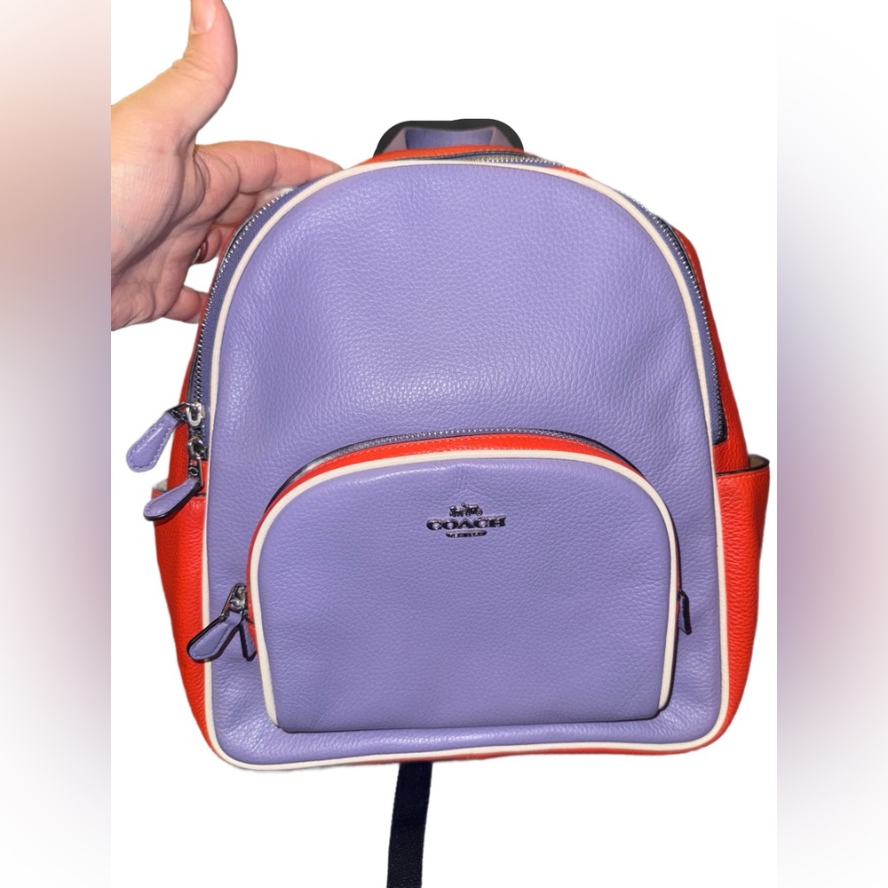 Coach Colorblock Leather Court Backpack CR768 EUC